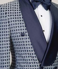 Blue Plaid Tuxedo -Jm Menswear IMG 7556