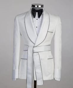 Royal White Belted Tuxedo
