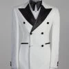 &New White Velvet Collar Tuxedo