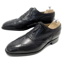 JM WESTON MANUFACTURE SHOES 375 8.5E 42.5 RICHELIEU BOUT FLEURI LEATHER Black
