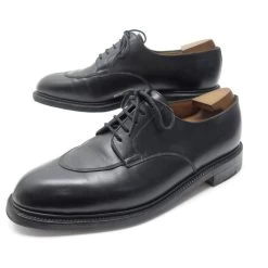 JM WESTON SHOES 598 DERBY HALF HUNTING 9E 43 Wide 43.5 LEATHER SHOES Black
