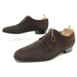 JM WESTON SAVILE MANUFACTURE SHOES 575 SUEDE DERBY 8.5E 42.5 L SHOES Brown