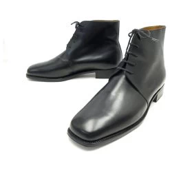 JM WESTON BOOTS 689 9.5C 43.5 THIN BLACK LEATHER BOOTS SHOES