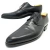 JM WESTON DERBY SHOES 8C 42 End 41.5 IN BLACK LEATHER + SHOES
