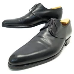 JM WESTON DERBY SHOES 8C 42 End 41.5 IN BLACK LEATHER + SHOES