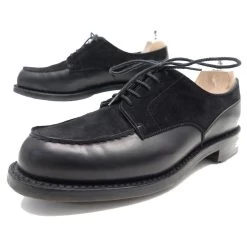 JM WESTON LE GOLF SHOES 641 8D 42 BLACK LEATHER AND SUEDE DERBY SHOES