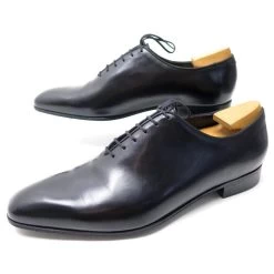 JM WESTON RICHELIEU CYCLING SHOES 496 10E 44 BLACK LEATHER PRINT