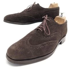 JM WESTON RICHELIEU SHOES 376 Flowered Tip 6D 40 BROWN SUEDE SHOES