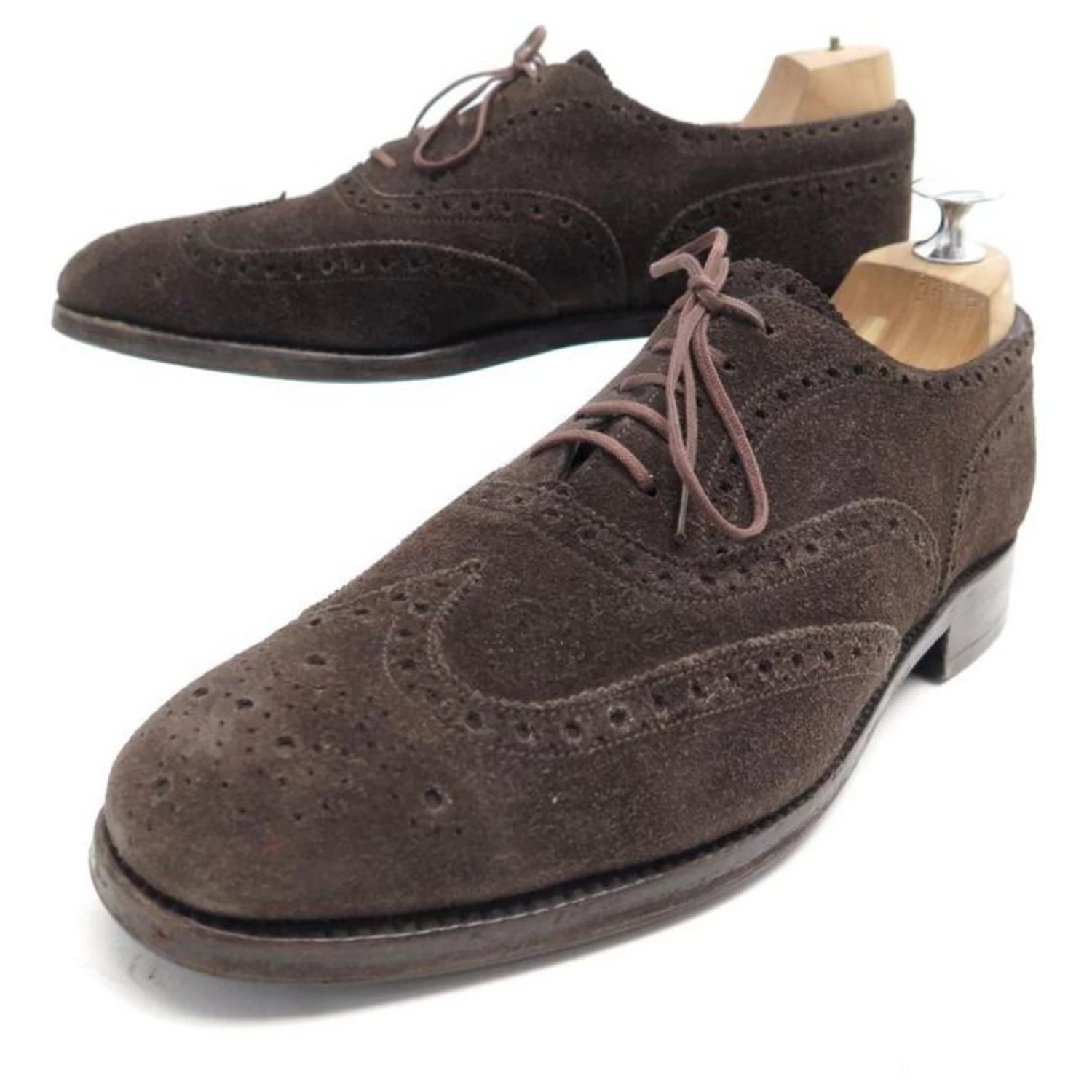 JM WESTON RICHELIEU SHOES 376 Flowered Tip 6D 40 BROWN SUEDE SHOES 3 JM WESTON RICHELIEU SHOES 376 Flowered Tip 6D 40 BROWN SUEDE SHOES