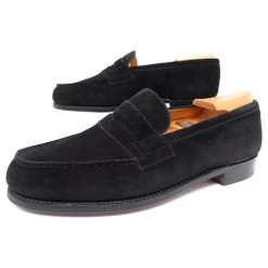 JM WESTON SHOES 180 6.5E 40.5 L 41 BLACK SUEDE LOAFERS SHOES