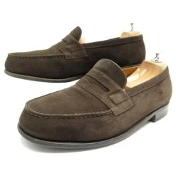 JM WESTON SHOES 180 6.5E 40.5 LARGE BROWN SUEDE LOAFERS LOAFERS