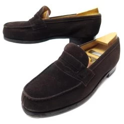 JM WESTON SHOES 180 Church´s Loafers 6.5D 40.5 BROWN SUEDE LOAFERS SHOES