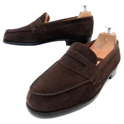 JM WESTON SHOES 180 Church´s Loafers 7.5E 42 BROWN SUEDE SUEDE SHOES