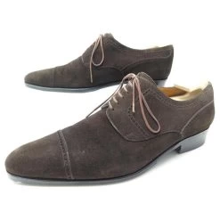 JM WESTON SHOES 448 Derby 8.5C 42.5 BROWN SUEDE ARNYS SHOE STICKERS