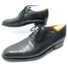 JM WESTON SHOES 577 Derby 6D 41 BLACK LEATHER + BLACK SHOES TRIMMERS