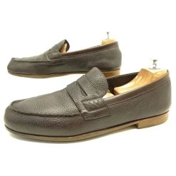 JM WESTON LOAFERS 281 THE WOC 7D 41 BROWN SEEDED CALF LOAFERS