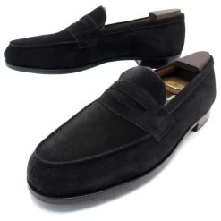 NEW JM WESTON LOAFERS 180 13D 47 BLACK SUEDE STAINLESS STEEL SHOES