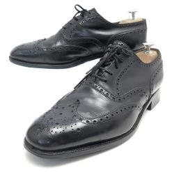 VINTAGE SHOES JM WESTON RICHELIEU FLOWER TOE 7.5E 41.5 BLACK LEATHER SHOE