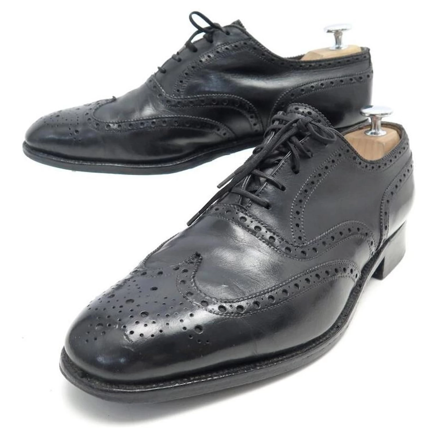 VINTAGE SHOES JM WESTON RICHELIEU FLOWER TOE 7.5E 41.5 BLACK LEATHER SHOE 3 VINTAGE SHOES JM WESTON RICHELIEU FLOWER TOE 7.5E 41.5 BLACK LEATHER SHOE